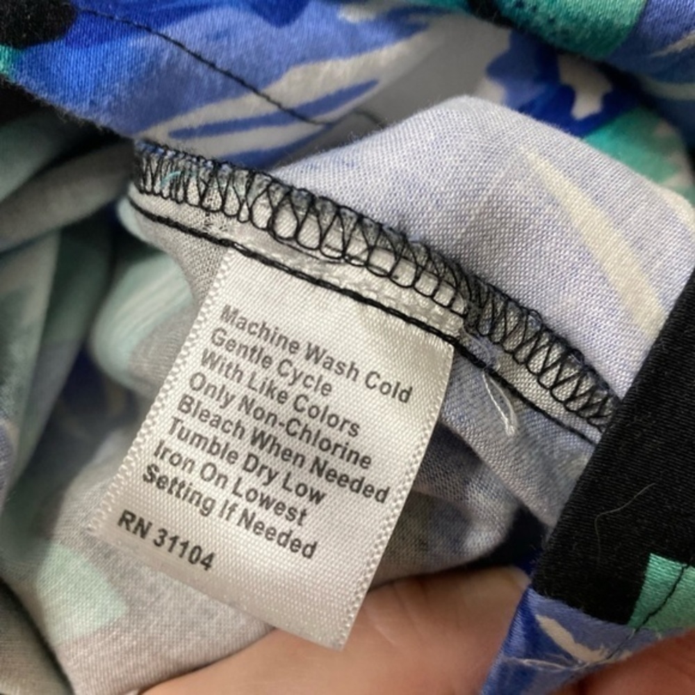 KIM ROGERS Floral shift Dress Black blue green XL - Picture 8 of 8